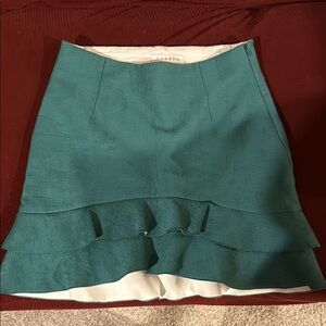 Sandro Paris/ Teal Ruffled Women's Skirt
Size 2 
New without tags